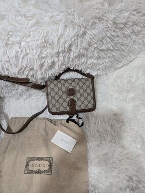 Gucci Brown GG Canvas Crossbody Bag